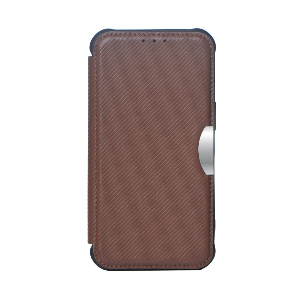 Wallet Magnetic PU TPU Metal Leather Luxury Mobile Phone Case for Samsung, for iPhone 14, for iPhone 13, for iPhone 12, with Card Slots