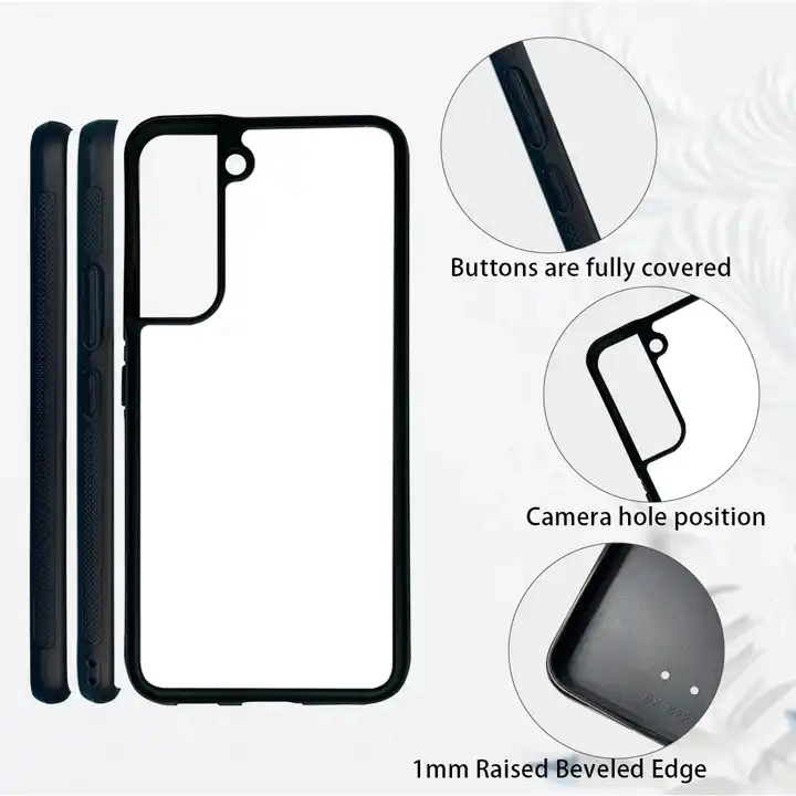 Sublimation Blank Phone Case for Samsung S22 2D TPU+PC Custom Printing Sublimation Protective Mobile Covers