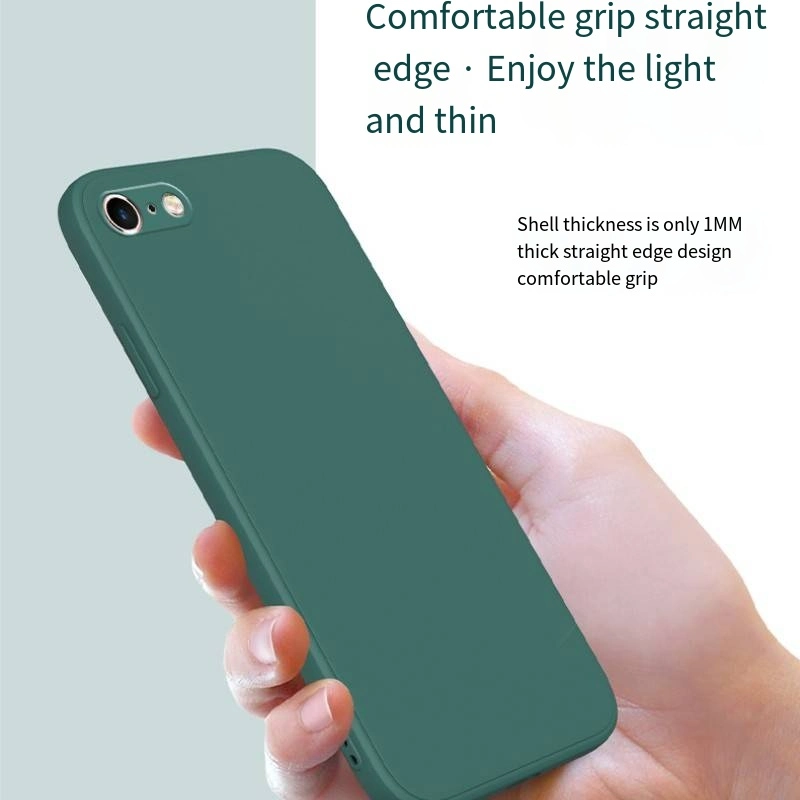 Mobile Phone Case Silicone Sleeve Simple Full Edge Solid Color Shock Proof