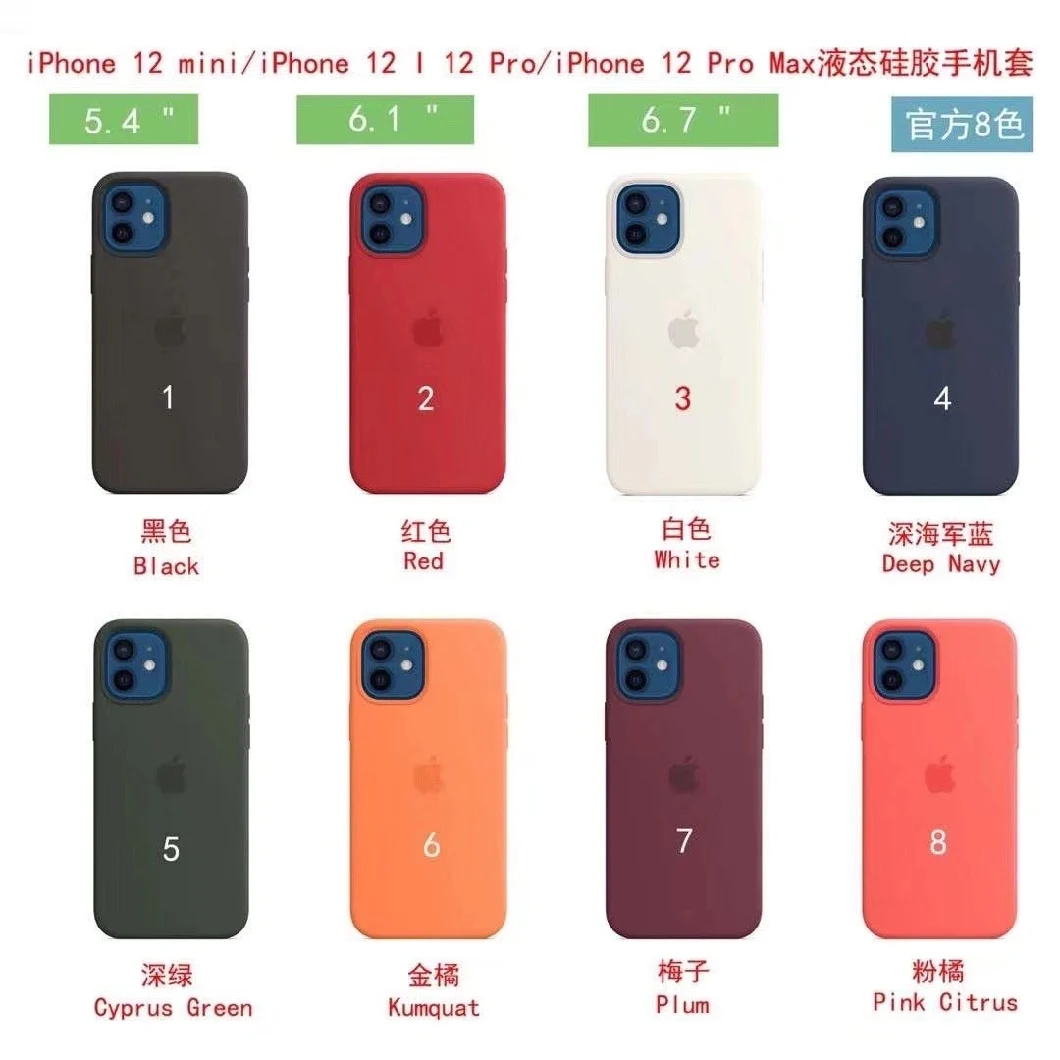 Official Silicone Case for iPhone 7 8 6s Plus 11 12 PRO X Xs Max Xr Phone Case for iPhone 12 11 PRO Max Se 2020 Case