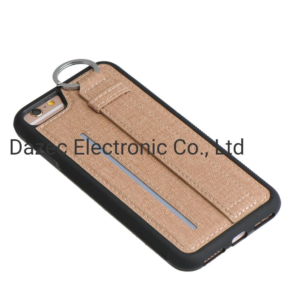 Leather Walllet Phone Case with Non-Slip Soft Grip Business PU Leather Hand Strap Phone Case for iPhone Huawei Xiaomi Samsung All Brand Mobile Case