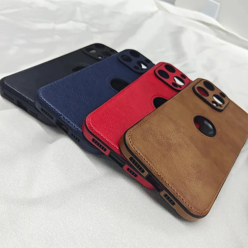 High Quality Soft TPU PU Leather Full Mobile Cover Litchi Pattern Leather Phone Case for iPhone 14 13 12 PRO Max Case