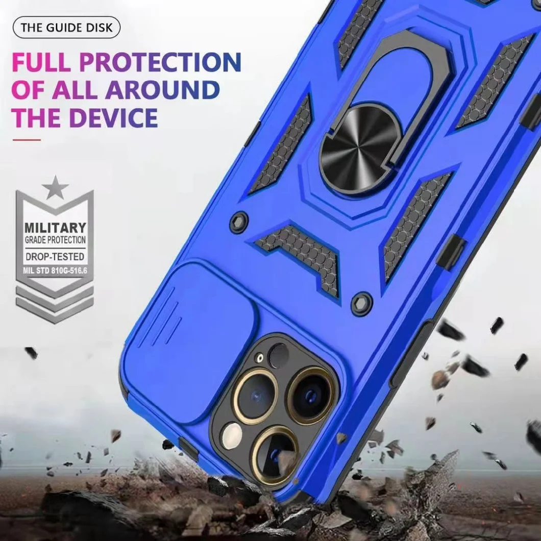 Wholesale Heavy-Duty TPU+PC Armour Phone Case Metal Ring Magnetic Case