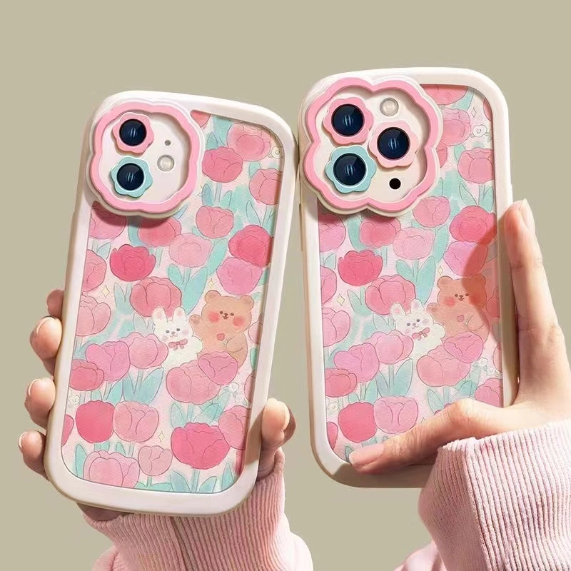 New Design Luxury IMD Flower Printing Clear TPU PC Mobile Phone Case for iPhone 11 12 13 14 PRO Max