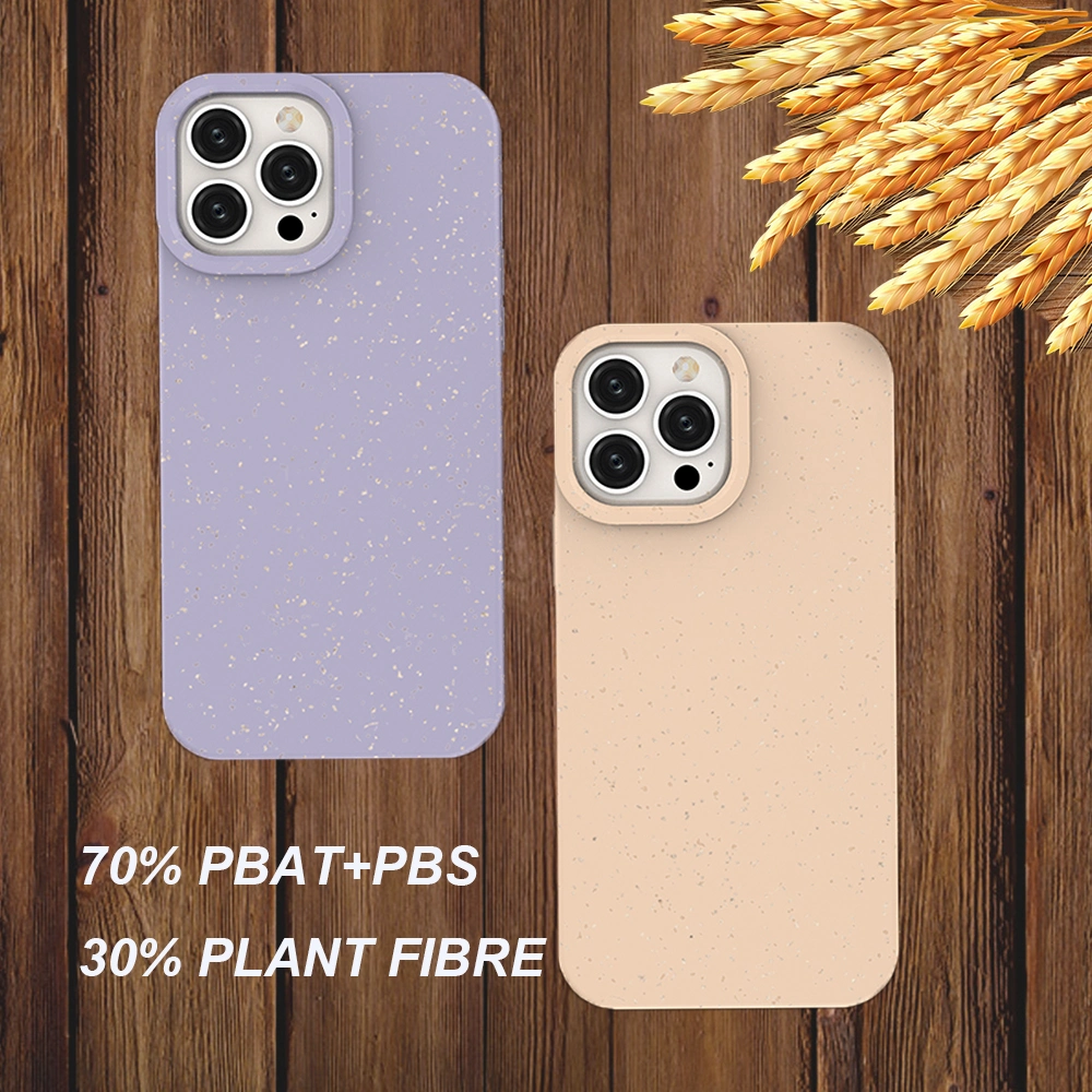 Wheat Straw Fiber 100% Degradable Eco- Friendly Environment Clean Biodegradable Color Phone Case for iPhone 13