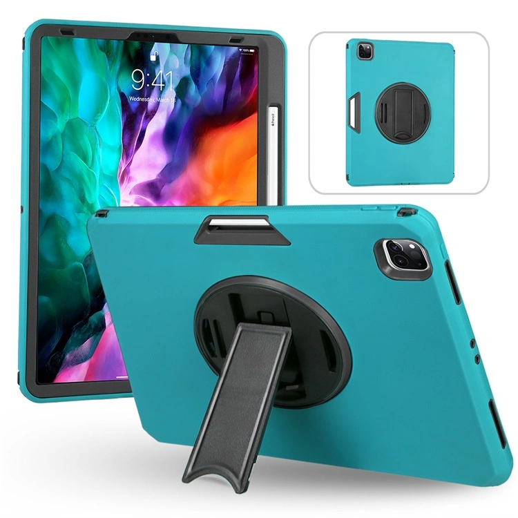 Shockproof Full Protective TPU PC Cover Tablet Case for iPad PRO 12.9 with 360 Degree Rotating Stand Hand Shoulder Strap