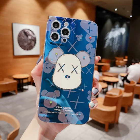 ストリートファッション Kaws 高級ブランド Violent Bear ケース Gloomy Bear Momo Custodia morbida per Cellulare IMD per Apple iPhone 12