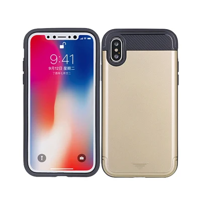 ハードウォレットケース クレジットカードホルダー TPU+PC iPhone用ハードケース